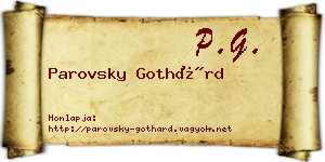 Parovsky Gothárd névjegykártya